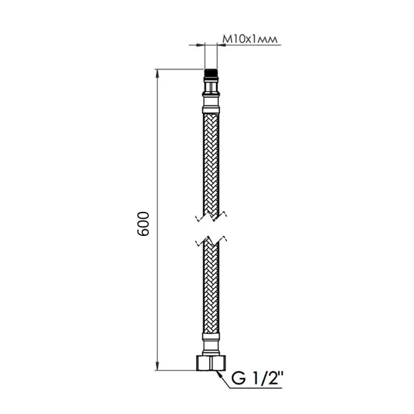 Гибкая подводка для воды Thermo Alliance Forte SF390W60 нейлоновая М10 60 см (SF390W60)