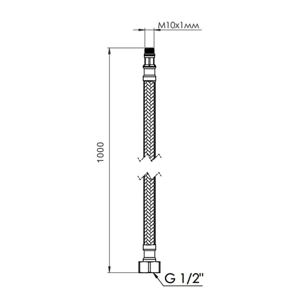 Гибкая подводка для смесителя Thermo Alliance Forte SF390W100 нейлоновая 100 см М10x1/2 (SF390W100)