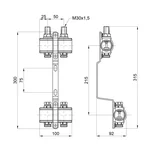 Колектор для опалення Thermo Alliance Forte SF002W2 латунний хромований на 2 виходи 1 (SF002W2)