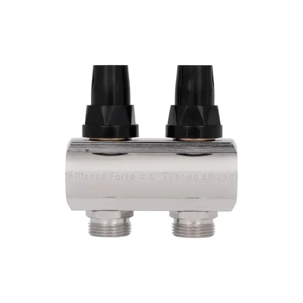 Колектор для опалення Thermo Alliance Forte SF002W2 латунний хромований на 2 виходи 1 (SF002W2)