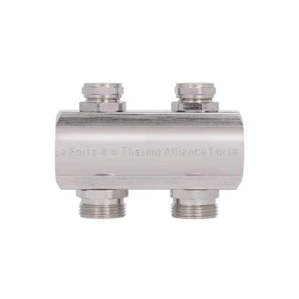 Колектор для опалення Thermo Alliance Forte SF002W2 латунний хромований на 2 виходи 1 (SF002W2)