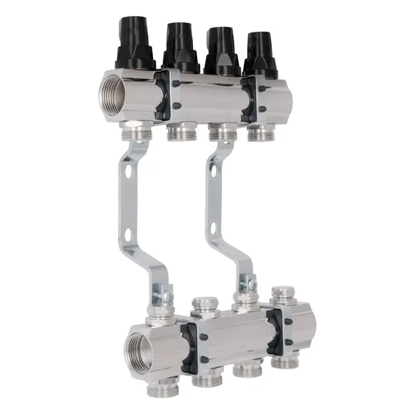 Коллектор для радиаторного отопления Thermo Alliance Forte SF002W4 латунный хромированный на 4 выхода 1 (SF002W4)