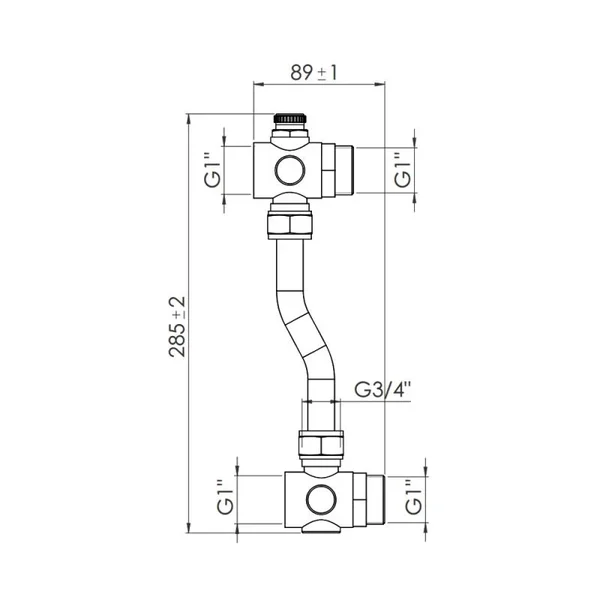 Байпас для колектора SD Forte SF004W25 латунний 1 (SD00039975)