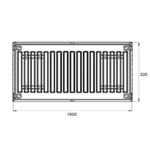 Радіатор сталевий Thermo Alliance 22 тип 300х1600 бічне підключення