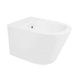 Подвесное биде Qtap QT16555378W Swan белое керамическое с горизонтальным выпуском (QT16555378W)