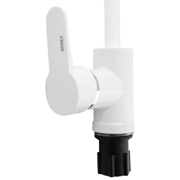 Смеситель для кухни Brinex 40W 007 белый пластиковый с поворотным изливом (BRIN40W007)