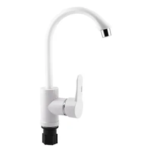 Смеситель для кухни Brinex 40W 007 белый пластиковый с поворотным изливом (BRIN40W007)