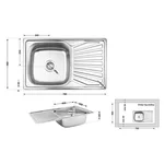 Кухонная мойка Lidz 7848 из нержавеющей стали толщиной 0, 8 мм с покрытием micro decor (LIDZ7848MDEC08)