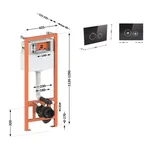 Набор инсталляция 4 в 1 Qtap Nest ST с круглой панелью смыва QT0133M425V1163GB