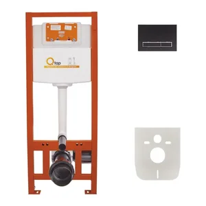 Інсталяція 4 в 1 Qtap Nest ST з чорною лінійною панеллю змиву (QT0133M425M08V1091MB)
