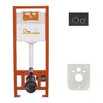 Набір інсталяції 4 в 1 Qtap Nest ST з круглою чорною панеллю змиву (QT0133M425M11V1146MB)