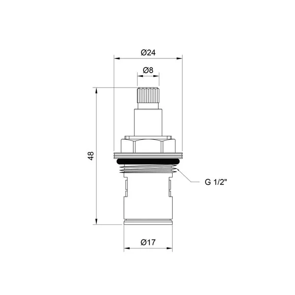 Кран-букса для змішувача Lidz LDREP0220034809 Repair 02200 латунна керамічна 1/2 (LDREP0220034809)