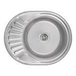 Кухонна мийка Lidz 5745 сатинована 0.8 мм (LIDZ5745SAT08)