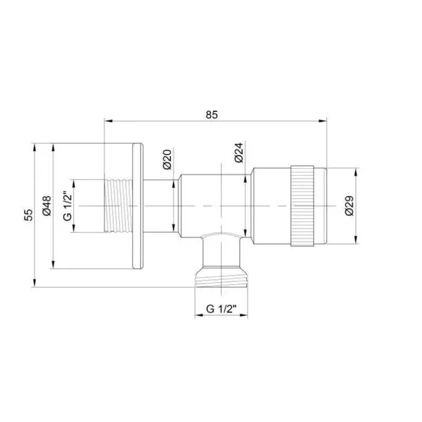 Запорный вентиль Lidz Went 112 1/2*1/2 LDWEN112NKS34930 Nickel