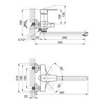 Смеситель для ванны Brinex 35W 005 белый из ABS-пластика с поворотным изливом 310 мм (BRIN35W005)