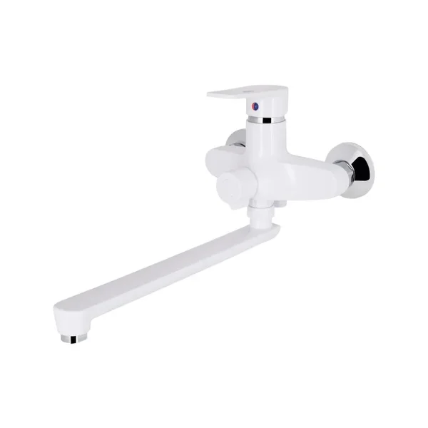 Смеситель для ванны Brinex 35W 005 белый из ABS-пластика с поворотным изливом 310 мм (BRIN35W005)
