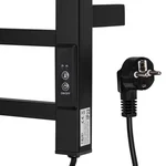 Электрический полотенцесушитель Qtap Evia 11121S стальной черный с таймером (QTEVIBLA11121S)