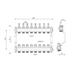 Коллектор для теплого пола Thermo Alliance Standart SD0048 из нержавеющей стали на 8 выходов 1