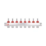 Коллектор для теплого пола Thermo Alliance Standart SD0048 из нержавеющей стали на 8 выходов 1