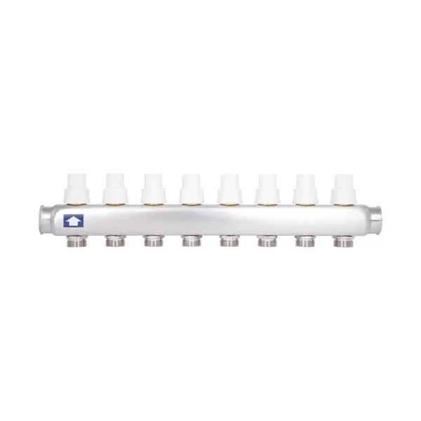 Коллектор для теплого пола Thermo Alliance Standart SD0048 из нержавеющей стали на 8 выходов 1