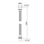Душовий шланг Lidz LDNIA07CRM35455 Niagara 07 з нержавіючої сталі, хром, 1, 2 м (LDNIA07CRM35455)