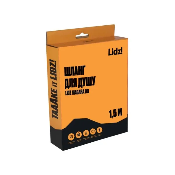 Душовий шланг Lidz LDNIA09CRM35458 Niagara 09 полімерний хромований 1, 5 м із захистом від перекручування (LDNIA09CRM35458)