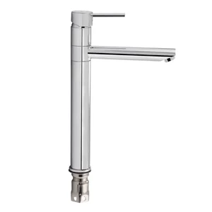 Змішувач для раковини Qtap Spring QTSPRCRM001XL латунний хромований з високим поворотним виливом (QTSPRCRM001XL)