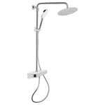 Душевая система Qtap Sloup QTSL57T105VOGC термостатическая с полкой на 2 потребителя, латунная, хром/белый (QTSL57T105VOGC)
