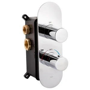 Смеситель для душа Qtap Votice QTVOT65T105OGC хромированный термостатический скрытого монтажа на два потребителя (QTVOT65T105OGC)