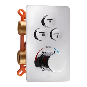 Смеситель для душа Qtap Votice QTVOT6443T105NKC латунный хромированный, термостатический скрытого монтажа на 3 потребителя (QTVOT6443T105NKC)