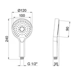 Лійка для ручного душу Qtap Rucni QTRUCA120O3KCC хромована округла 120 мм (QTRUCA120O3KCC)