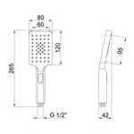 Лійка для ручного душу Qtap Rucni QTRUCA121N3KBB пластикова чорна матова, трирежимна прямокутна 120×80 мм (QTRUCA121N3KBB)