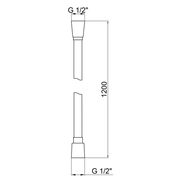 Душевой шланг Qtap QTHADPVC120C Hadice PVC120C полимерный хромированный 1200 мм с системой против скручивания (QTHADPVC120C)