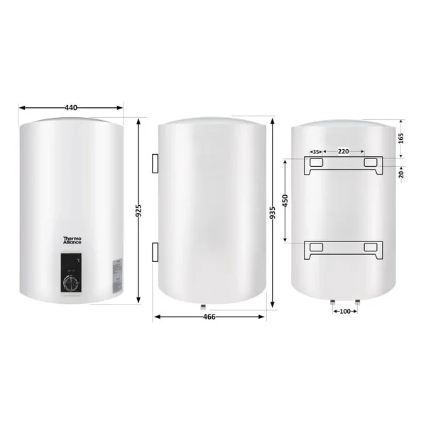 Водонагрівач електричний Thermo Alliance 100 л вертикальний, сухий ТЕН 2,0 кВт D100V20J3(D)K