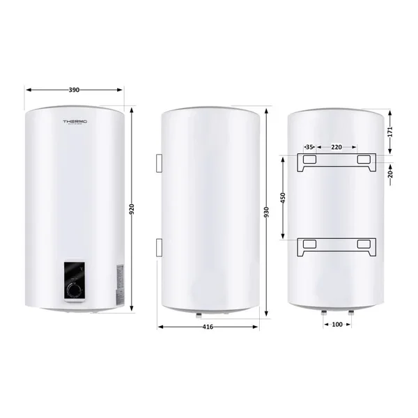 Водонагрівач електричний Thermo Alliance D80V20J2-K білий slim вертикальний на 80 л з сухим ТЕНом 2, 0 кВт (D80V20JD2K)