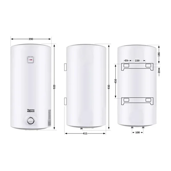 Водонагрівач електричний Thermo Alliance 80 л SLIM вертикальний, мокрий ТЕН 1,5 кВт D80V15Q2