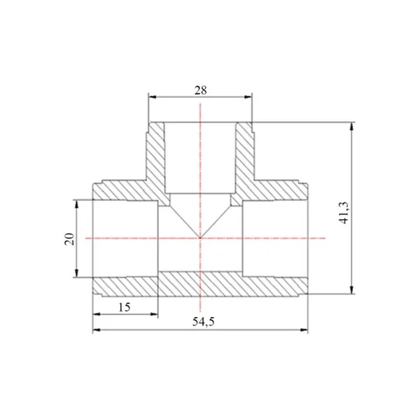 Тройник полипропиленовый Blue Ocean 20 мм белый для пайки PN25 (SD00042153)