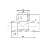 Трійник PPR Blue Ocean 32×25×32 мм білий редукційний (SD00042158)