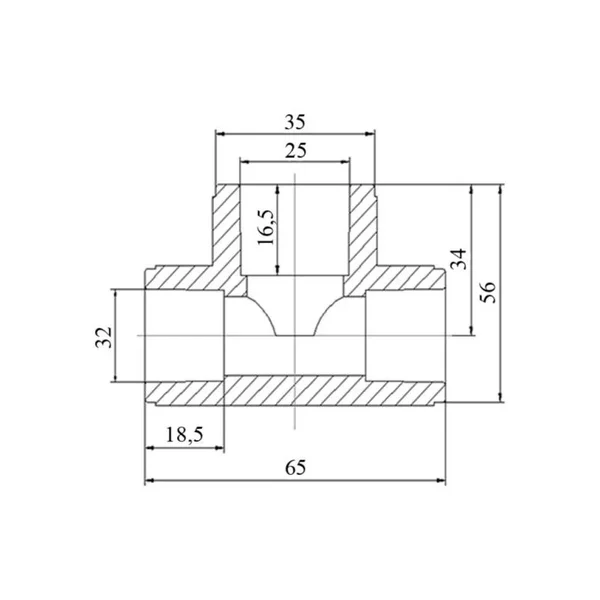 Трійник PPR Blue Ocean 32×25×32 мм білий редукційний (SD00042158)