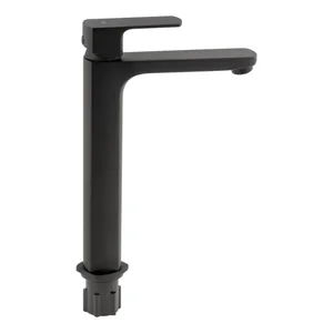 Змішувач для раковини Qtap Lipno QTLIPNO1023H101CB високий латунний чорний матовий (QTLIPNO1023H101CB)