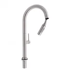 Смеситель для кухни Qtap Lenicka QTLEN9138103UN из нержавеющей стали с выдвижным изливом, брашированный никель (QTLEN9138103UN)