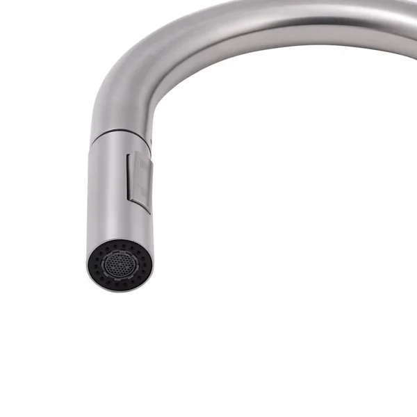 Смеситель для кухни Qtap Lenicka QTLEN9138103UN из нержавеющей стали с выдвижным изливом, брашированный никель (QTLEN9138103UN)