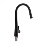 Смеситель для кухни Qtap Evicka QTEVI9135103UB черный матовый из нержавеющей стали с выдвижным изливом (QTEVI9135103UB)