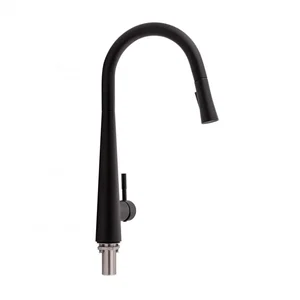 Смеситель для кухни Qtap Evicka QTEVI9135103UB черный матовый из нержавеющей стали с выдвижным изливом (QTEVI9135103UB)