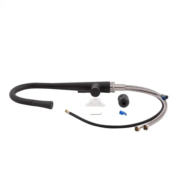 Смеситель для кухни Qtap Evicka QTEVI9135103UB черный матовый из нержавеющей стали с выдвижным изливом (QTEVI9135103UB)