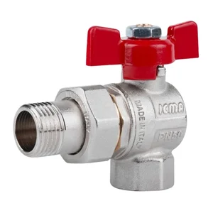 Кран шаровый Icma FAR. ROSSA №361 латунный угловой 1/2