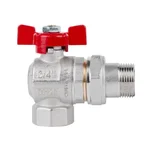 Кран шаровый Icma FAR. ROSSA №361 угловой с американкой 3/4