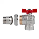 Кран кульовий Icma FAR. ROSSA №361 латунний кутовий 1