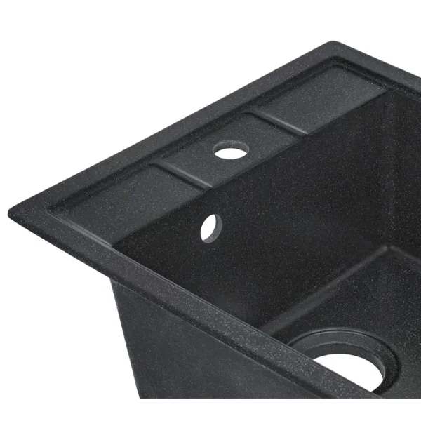 Кухонная мойка Lidz 460×515 мм/200 BLA-03 из искусственного камня, черная матовая, врезная (LIDZBLA03460515200)