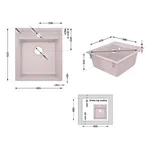 Кухонна мийка Lidz 460×515 мм/200 COL-06 світло-бежева зі штучного каменю врізна (LIDZCOL06460515200)